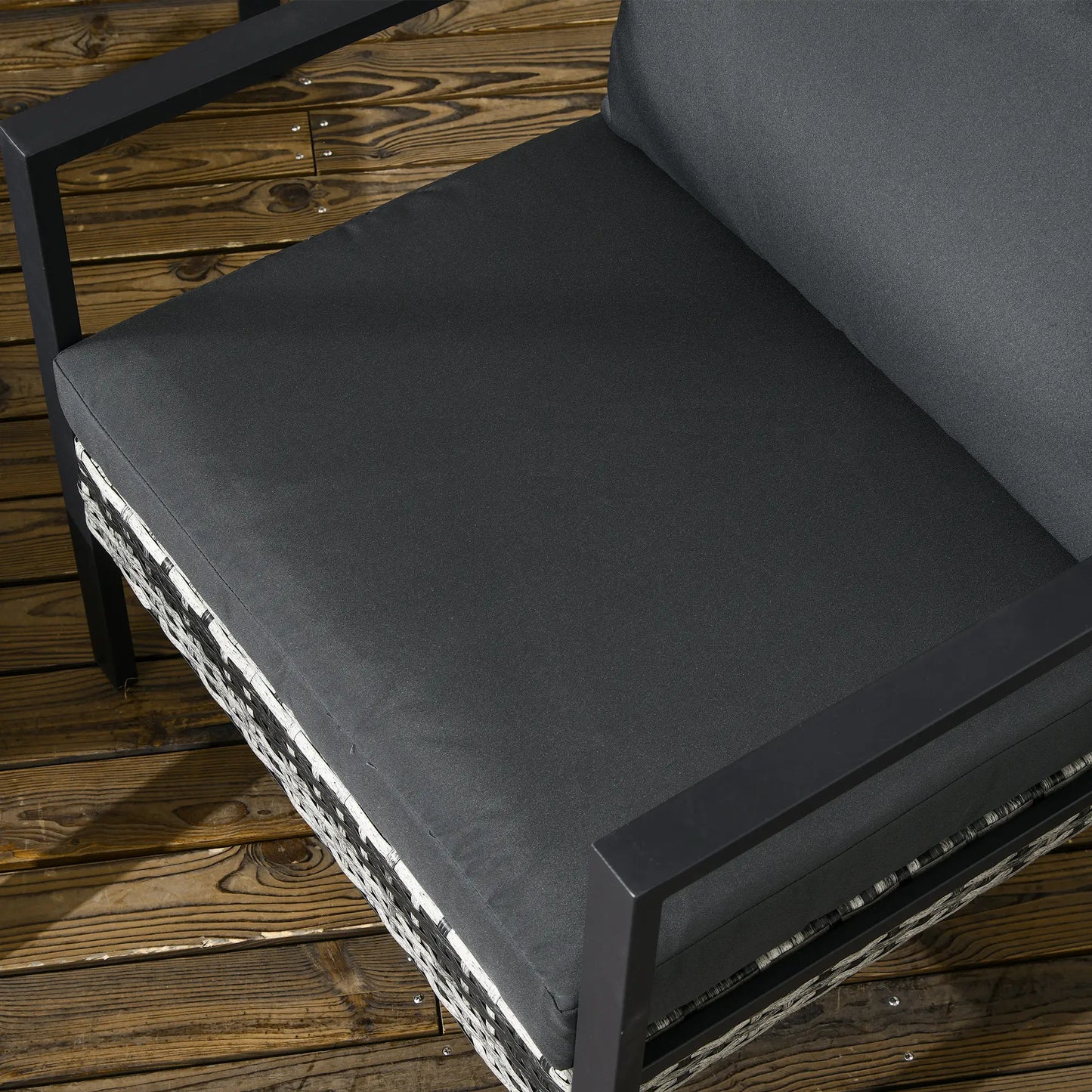 Six-Piece Rattan Garden Sofa Set - Dark Grey