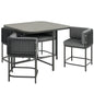 4-Seater Rattan Cube Garden Furniture Set with Cushions - Charcoal Grey