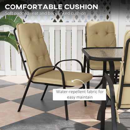 Seven-Piece Garden Dining Set with Cushions - Beige